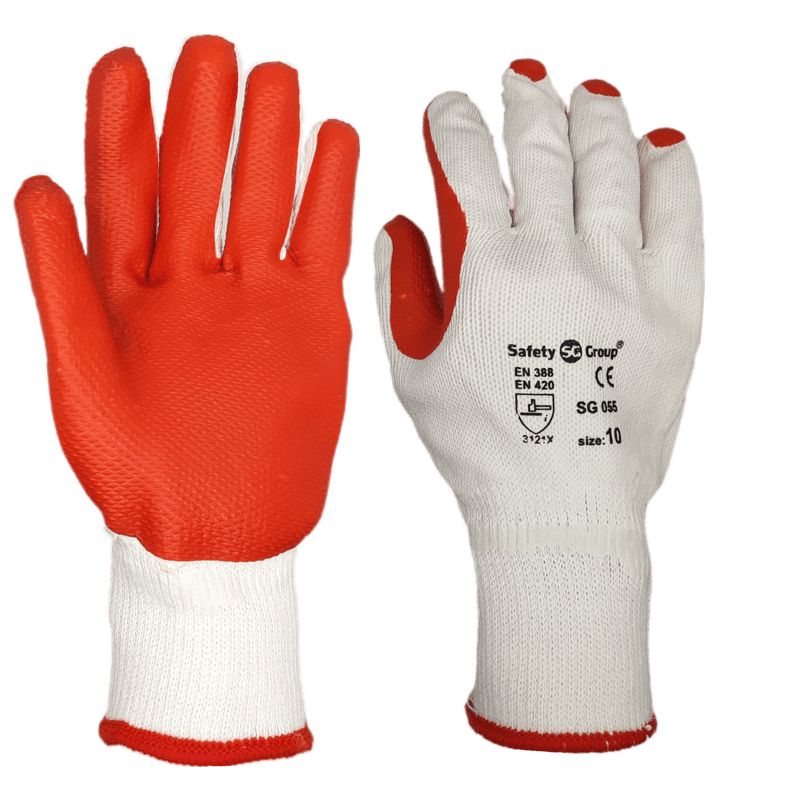 Трикотажні рукавички SG-055 з білої бавовни, вкриті гумою, ТМ SAFETY SG GROUP